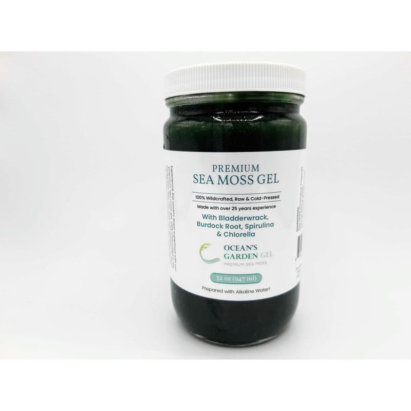 Ocean's Garden Gel Premium Sea Moss with Bladderwrack, Burdock root, and Spirulina & Chlorella (Half Case) Organic Health