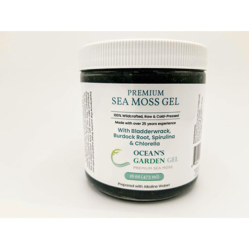 Ocean's Garden Gel Premium Sea Moss with Bladderwrack, Burdock root, and Spirulina & Chlorella (Half Case) Organic Health