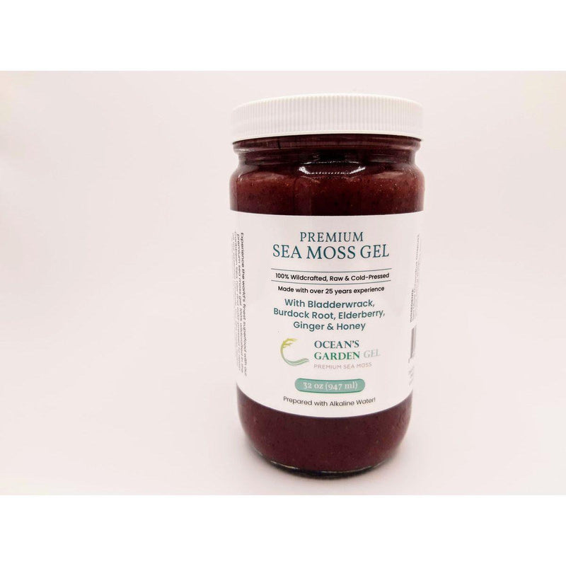 Ocean's Garden Gel Premium Seamoss with Bladderwrack, Burdock root, and Elderberry, Ginger, and Honey (Case) Organic Health