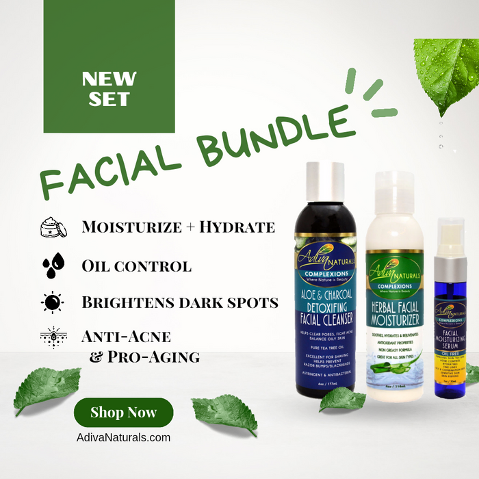 Adiva Naturals - Adiva Naturals - Complexions Facial Bundle - Deep Cleanser, Moisturizer & Serum Set