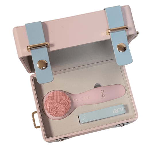 ZAQ Skin & Body IUV Sonic Micro-current LED Red/Blue Silicone Thermo Cleansing Brush with Gift Box