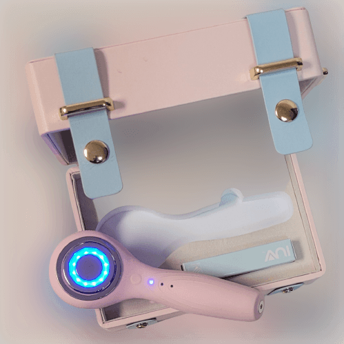 ZAQ Skin & Body IUV Sonic Micro-current LED Red/Blue Silicone Thermo Cleansing Brush with Gift Box