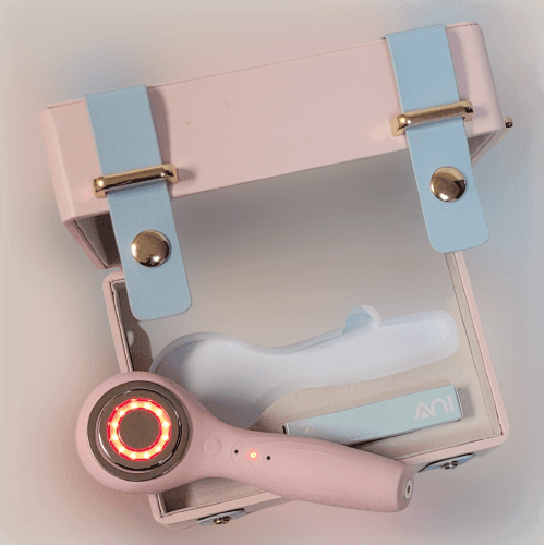 ZAQ Skin & Body IUV Sonic Micro-current LED Red/Blue Silicone Thermo Cleansing Brush with Gift Box