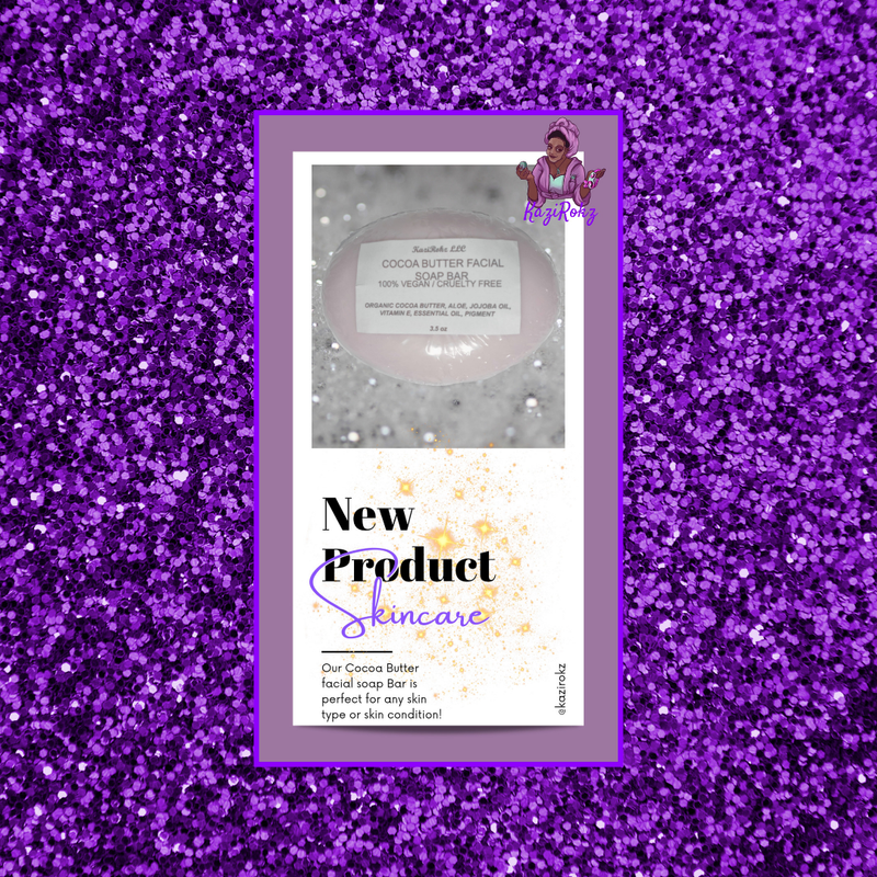 KaziRokz Cocoa Butter Facial Soap Bar (100% Vegan / Cruelty Free)