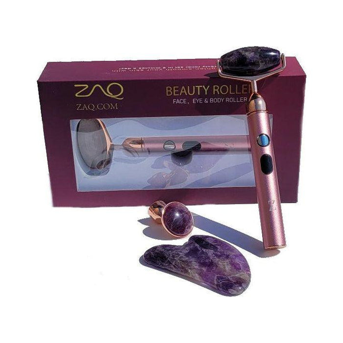 ZAQ Skin & Body - Sana Amethyst Vibrating Changeable Face Rollers W/ Gua Sha