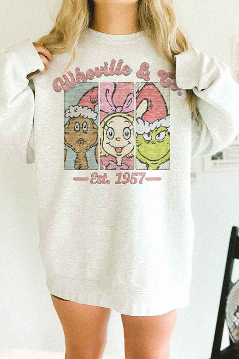 WHOVILLE AND CHRISTMAS OVERSIZED SWEATSHIRT