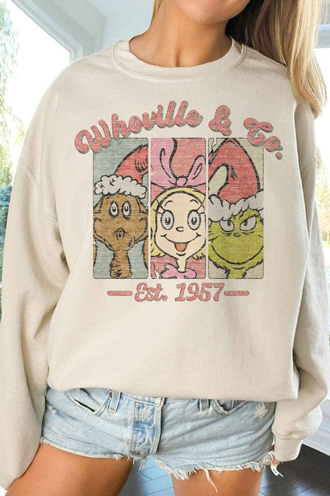 WHOVILLE AND CHRISTMAS OVERSIZED SWEATSHIRT