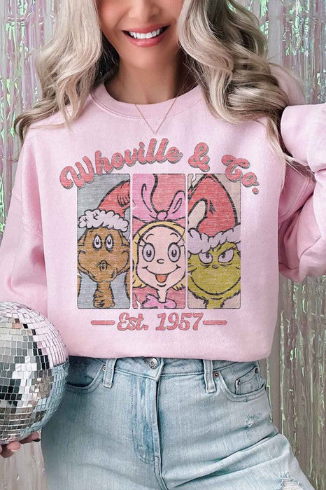 WHOVILLE AND CHRISTMAS OVERSIZED SWEATSHIRT