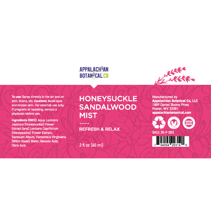 Appalachian Botanical Co. Honeysuckle Sandalwood Mist