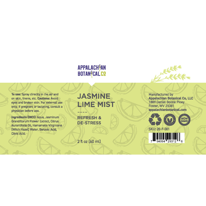 Appalachian Botanical Co. Jasmine Lime Mist