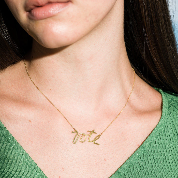 Larissa Loden Vote Script Necklace