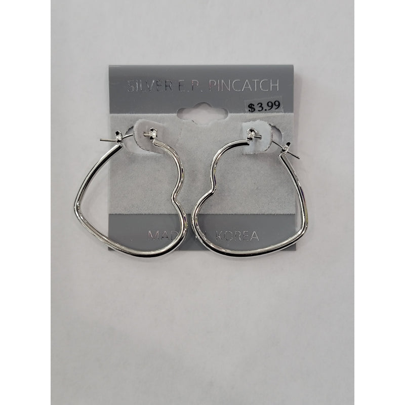 Mill's Beauty Supply Heart Hoop Earrings #351530-S Body Jewelry
