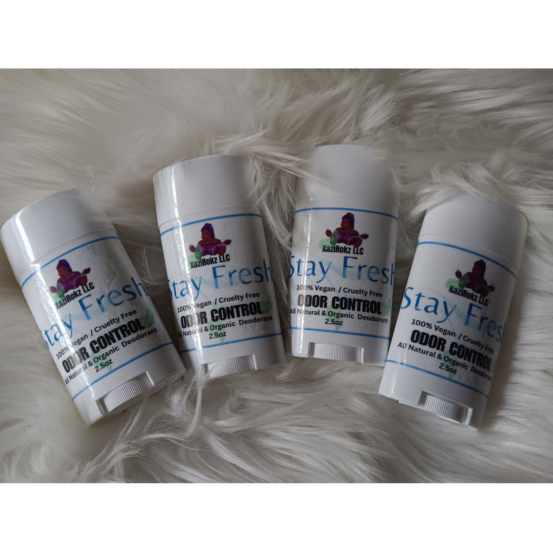KaziRokz Stay Fresh Organic Deodorant! (100% Vegan / Cruelty Free) 2.5oz, Full body Deodorant. Skin Care