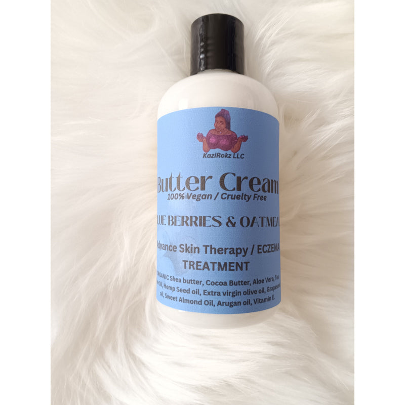 KaziRokz Advance Skin Therapy / Eczema Treatment Butter Cream Body Lotion 8oz.(100% vegan / cruelty free)
