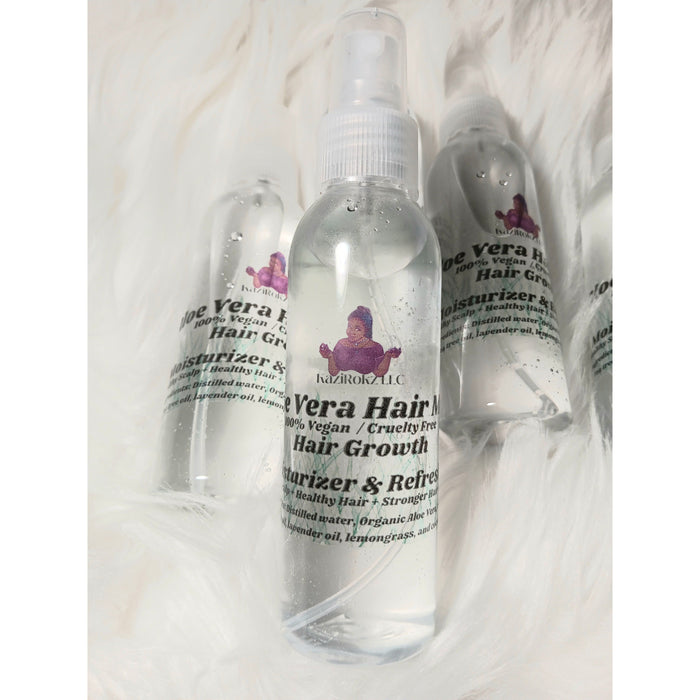 Kazirokz - Aloe Vera Hair Mist / Dry Shampoo (100% Vegan/ Crueltyfree) Hair Growth Moisturizer And Refresher. 4Oz
