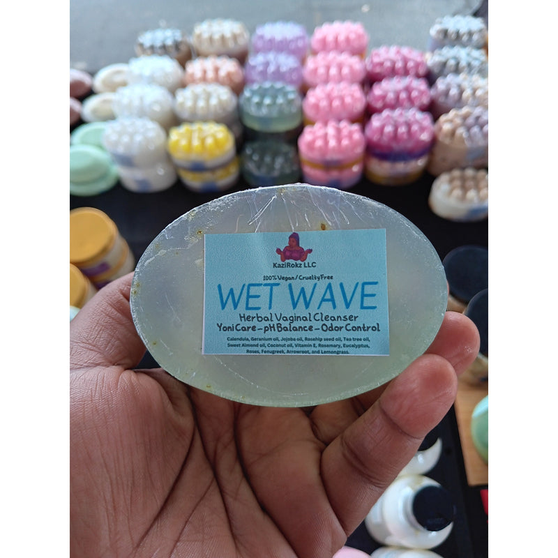 KaziRokz WET WAVE YONI SOAP BAR 5oz. Herbal vaginal cleanser (100% Vegan / CrueltyFree)! All natural and organic pH balance and Odor control