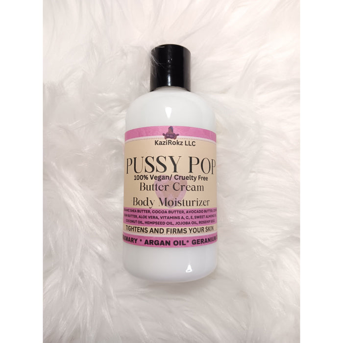 Kazirokz - Pussy Pop "Yoni" Butter Cream 8Oz. Ultra Hydrating And Moisturizing. Tightens And Firms Your Skin, Odor Control, 100% Vegan/ Cruelty Free 🌱 🐷!