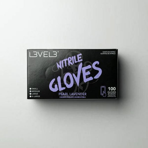 LV3 Nitrile Gloves (100ct) - Pearl Lavender Large Large