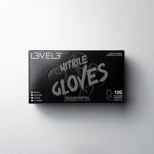 LV3 Nitrile Gloves (100ct) - Silver Large Large