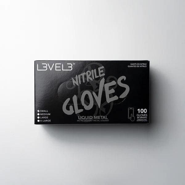 LV3 Nitrile Gloves (100ct) - Silver Large Large