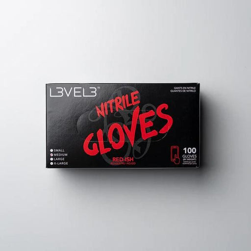 LV3 Nitrile Gloves (100ct) - Red Medium Medium