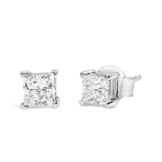 Bids.com 14K White Gold 3/8 Cttw Lab Grown Princess-Cut Diamond 4-Prong Solitaire Stud Earrings (VS1-VS2 Clarity, F-G Color) Earrings