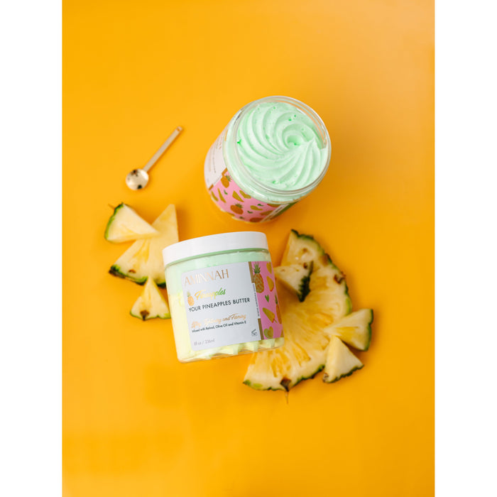 AMINNAH -'Fineapples' Boob Collection | Body Butter 8oz| Serum 4oz| Sugar Scrub 8oz| 20oz