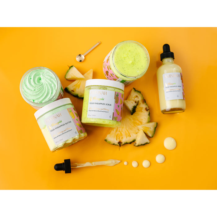 Aminnah Fineapples' Boob Collection | Body Butter| Serum| Sugar Scrub|