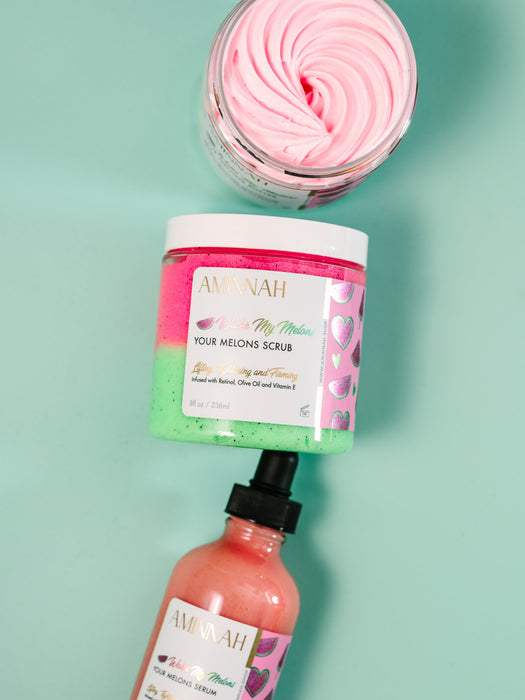 Aminnah Water My Melons' Boob Collection | Body Butter| Serum| Sugar Scrub|