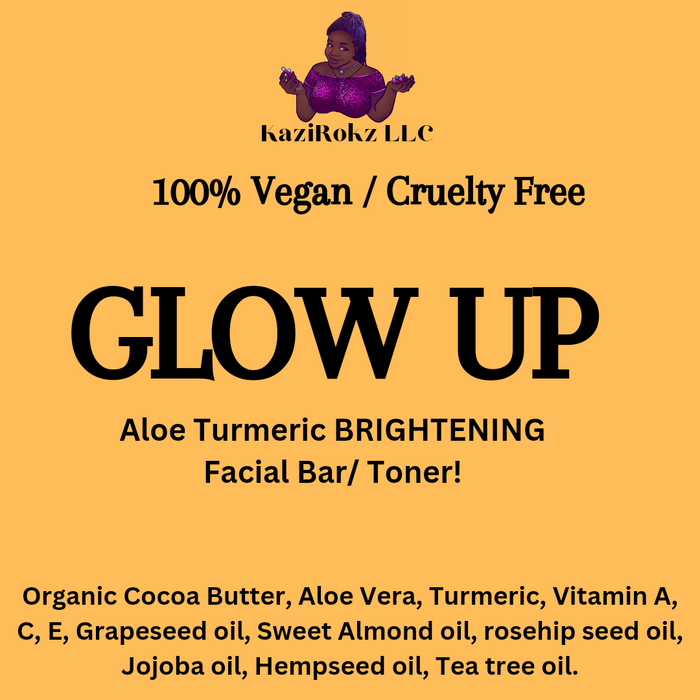 Kazirokz - Glow Up! Aloe Turmeric Brightening Facial Bar/ Toner 100% Vegan/ Cruelty Free 🌱 🐷!