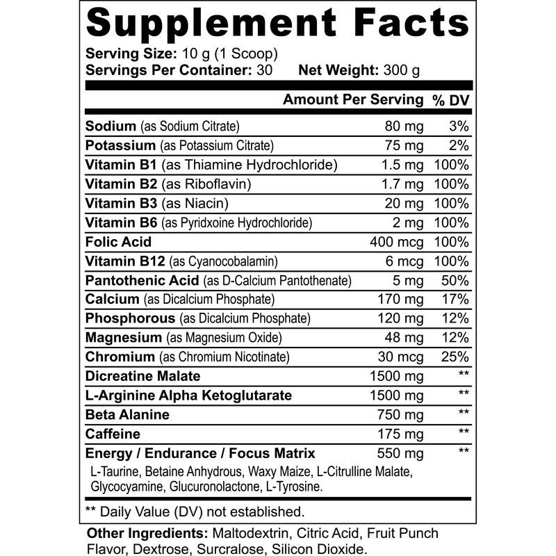 Goiteia Goiteia Nitric Shock Pre-Workout Powder (Fruit Punch) 10.6 Oz (300g) Amino Acids & Blends