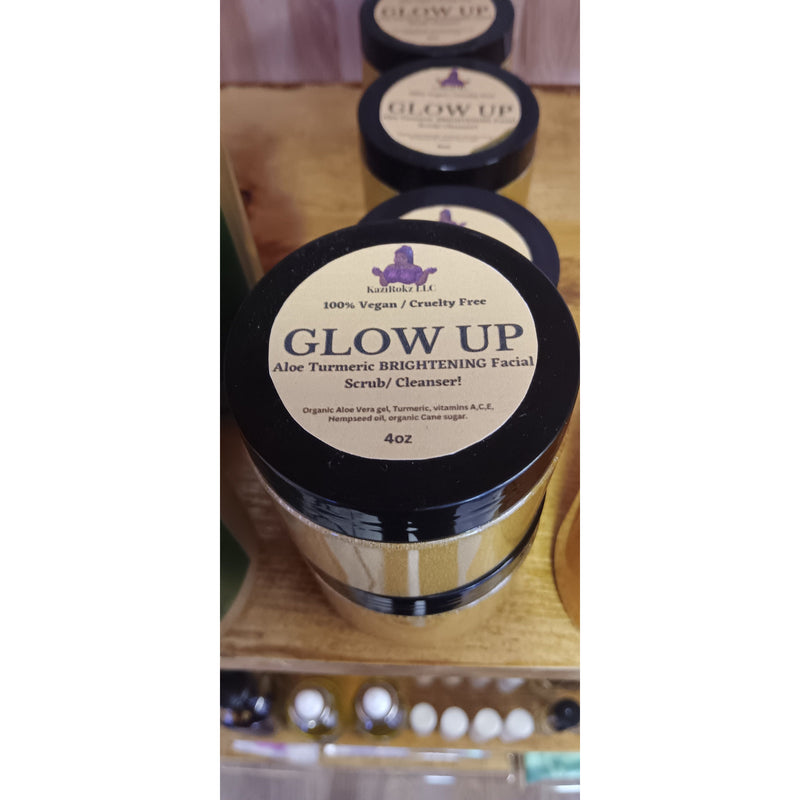 KaziRokz Aloe Turmeric Brightenig Facial Scrub (100% Veganl /Cruelty Free)4oz