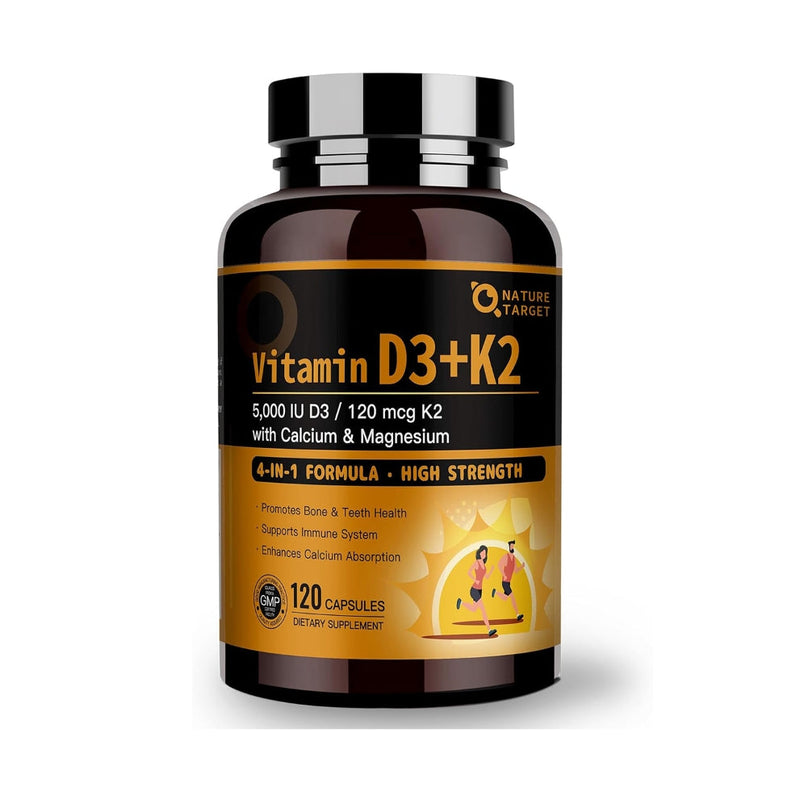 Nature Target 4-in-1 Vitamin D3 + K2, 120 Capsules Vitamin