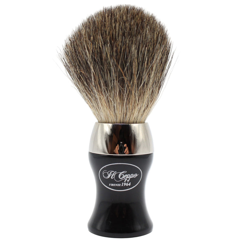 Il Ceppo Il Ceppo Silver Black Handle Pure Badger Bristle Shave Brush