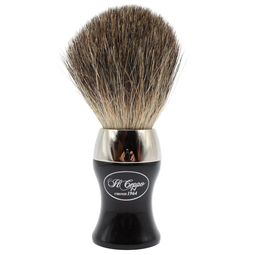 Il Ceppo Il Ceppo Silver Black Handle Pure Badger Bristle Shave Brush