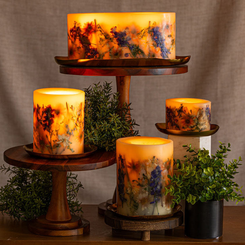 Rosy Rings Gold Accent & Signature Botanical Candle Plate Candle Plate