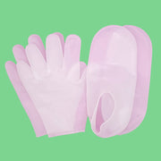 By Robin Creations Silicone Gel Moisturizing Socks & Gloves Set for Healing Cracked Hands & Feet Silicone Moisturizing Gloves & Socks