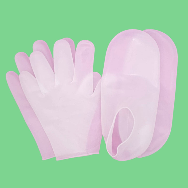 By Robin Creations Silicone Gel Moisturizing Socks & Gloves Set for Healing Cracked Hands & Feet Silicone Moisturizing Gloves & Socks