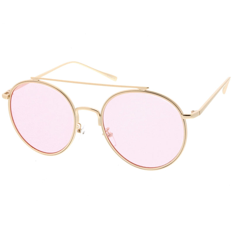 zeroUV Modern Slim Round Color Tone Aviator Sunglasses A871 Sunglasses