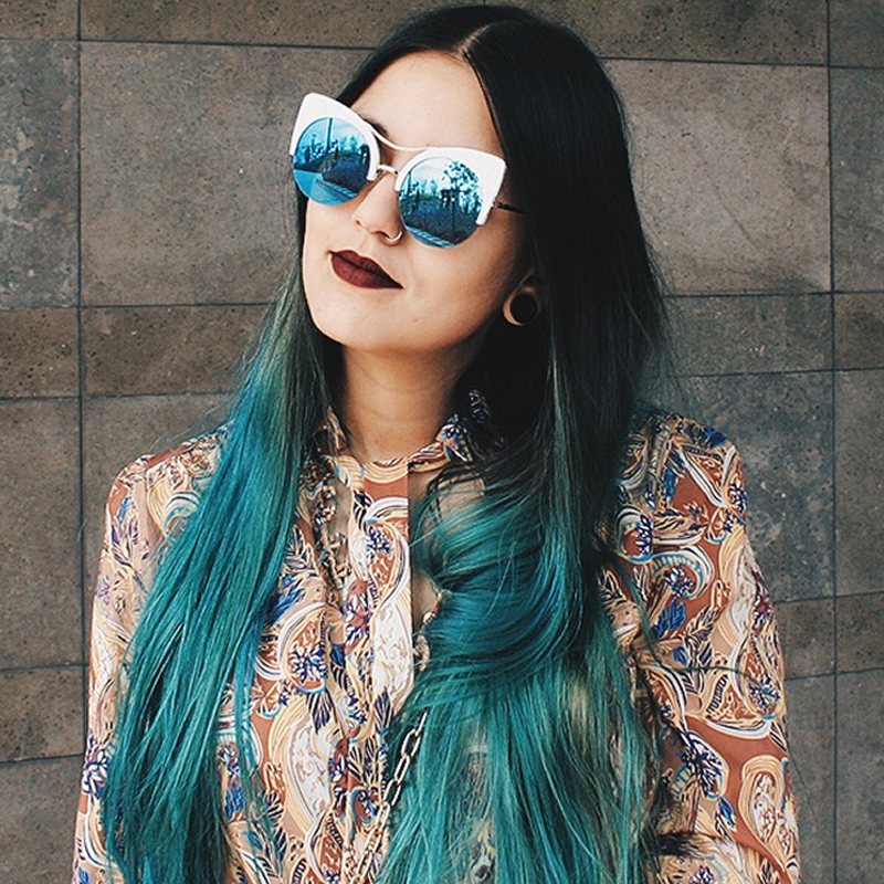 zeroUV Oversize Flat Lens Round Cat Eye Mirror Lens Sunglasses A175 Sunglasses