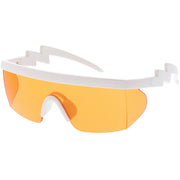 zeroUV Retro Flat Top Color Tone Half Frame Goggle Shield Sunglasses C546 Sunglasses