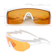 zeroUV Retro Flat Top Color Tone Half Frame Goggle Shield Sunglasses C546 Sunglasses
