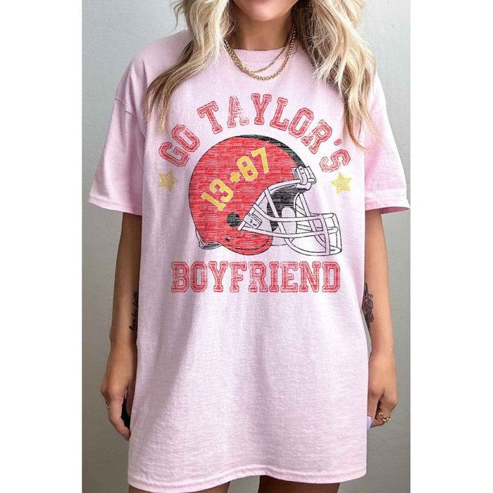 Go Taylors Boyfriend Football Oversized Tee