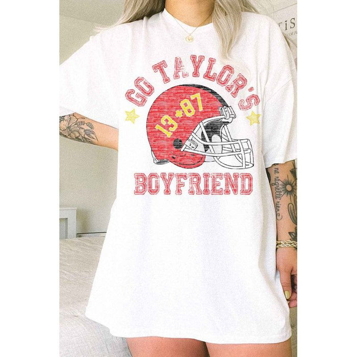 Go Taylors Boyfriend Football Oversized Tee