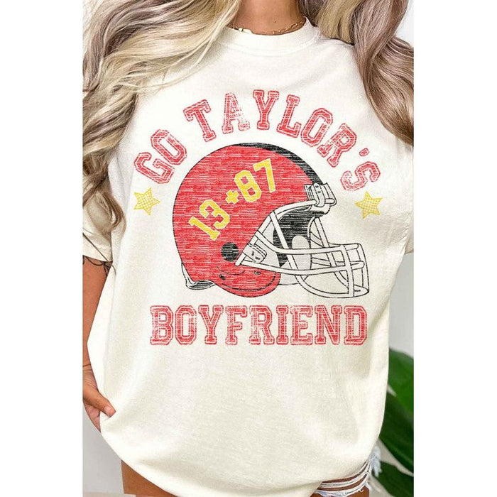 Go Taylors Boyfriend Football Oversized Tee