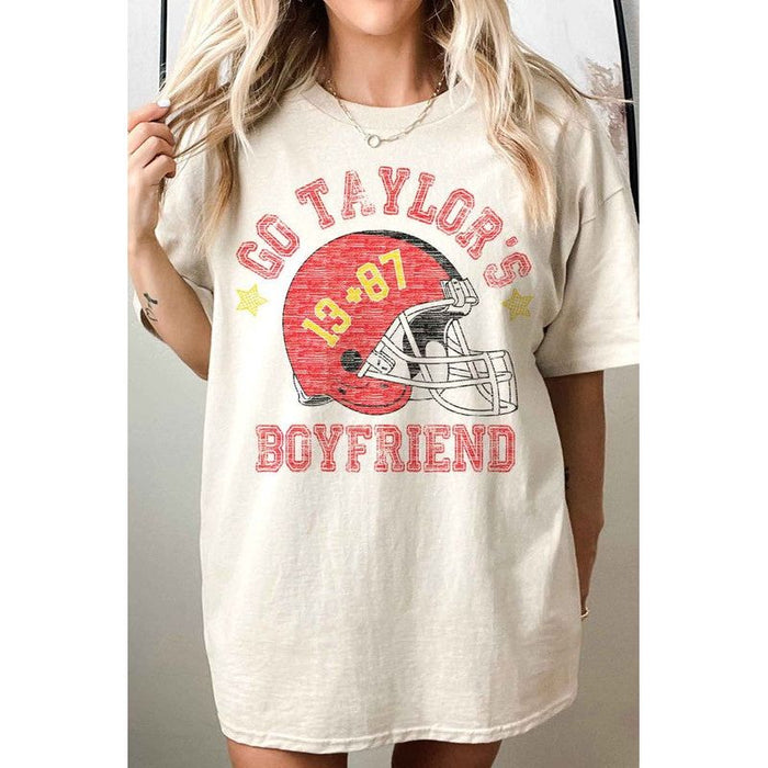 Go Taylors Boyfriend Football Oversized Tee