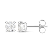 Bids.com 1.02 Carat Genuine White Diamond 14K White Gold Earrings Earrings