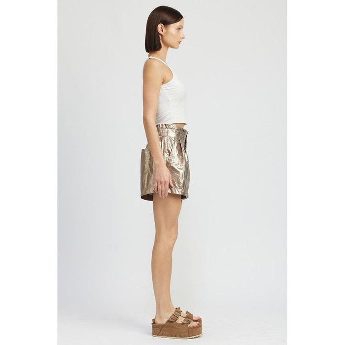 Paperbag Metallic Shorts