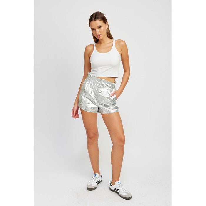 Paperbag Metallic Shorts