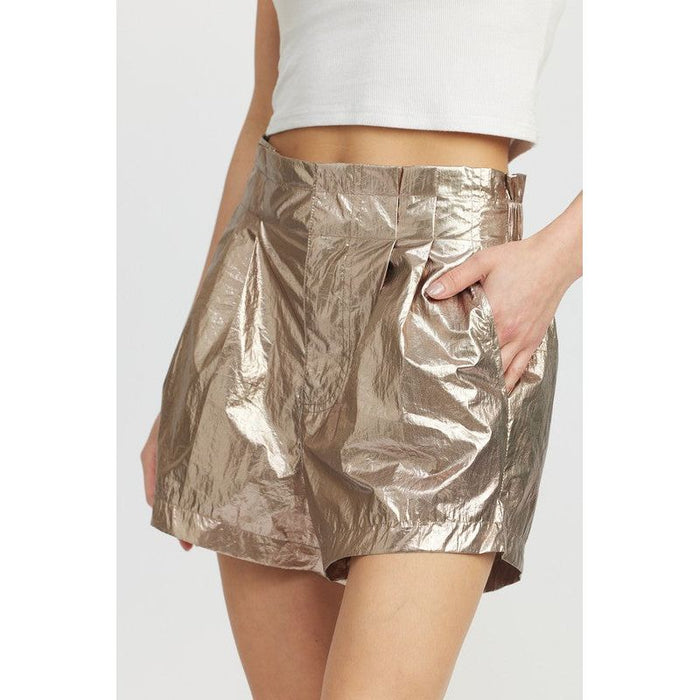 Paperbag Metallic Shorts